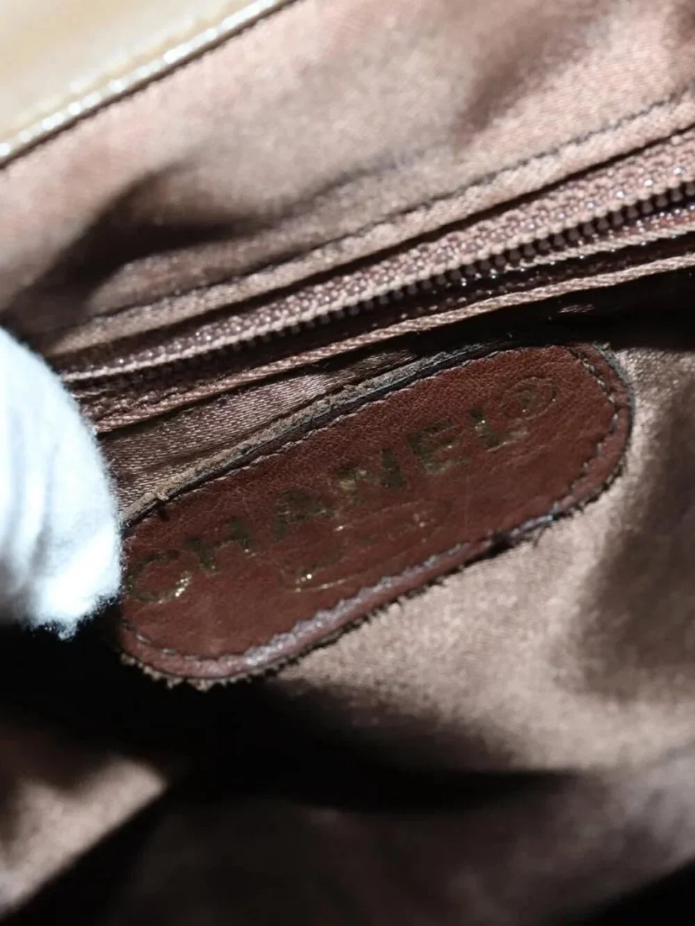 CHANEL Matelasse Backpack Coated Canvas Brown Gold CC Auth 142441